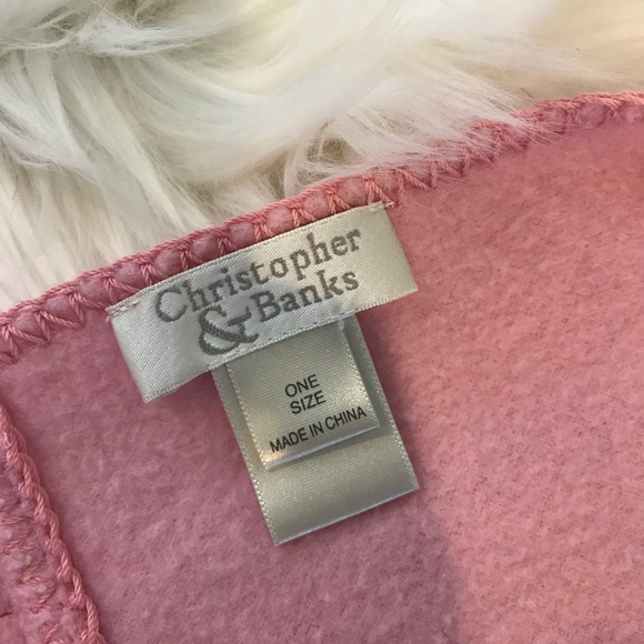 Pink scarf with hoop fringes - Picture 4 of 5